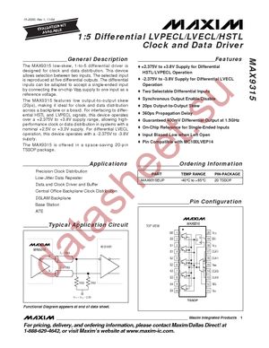 MAX9315EUP+T datasheet  